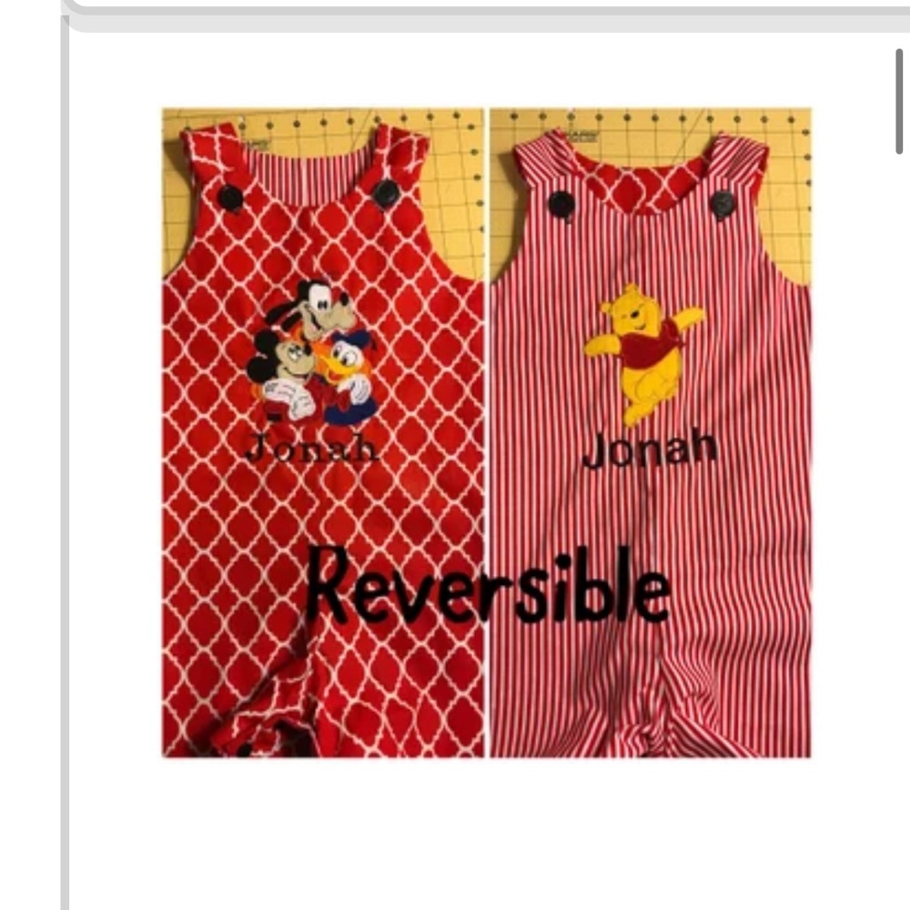 Custom made shortalls for Disney never worn size 4t unisex